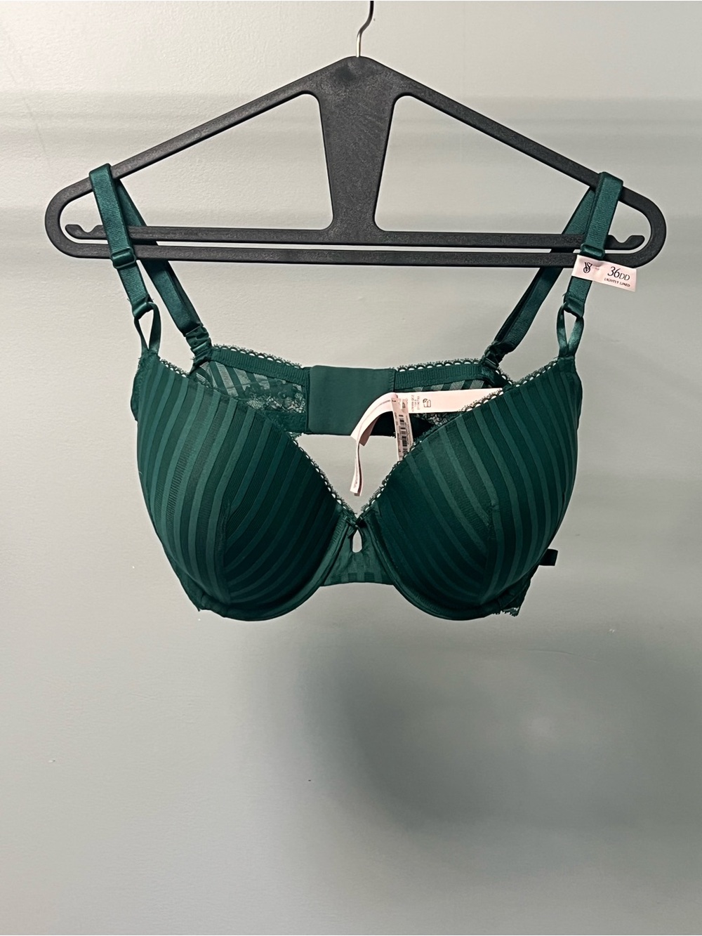 Victoria's Secret Emerald Green Striped T-Shirt Bra
